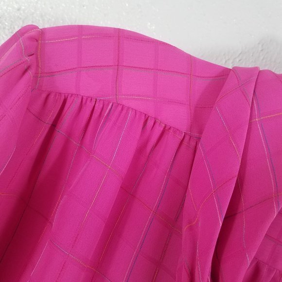 Chaus Tops Chaus Womens Hot Pink Button Down Blouse Shirt Top